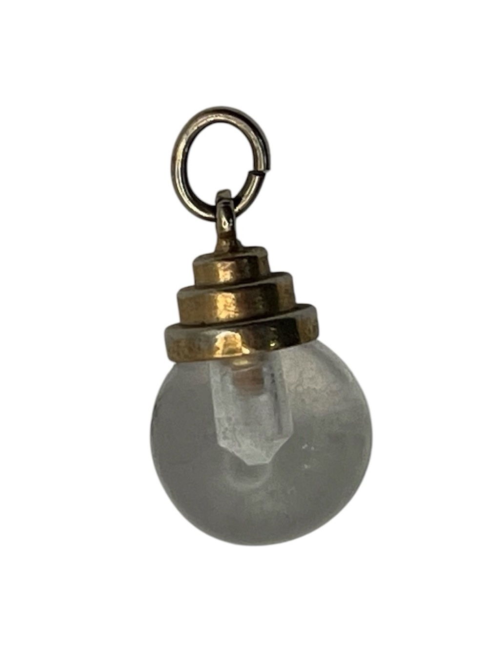 Mustard seed clear orb gold tone pendant for necklace vintage